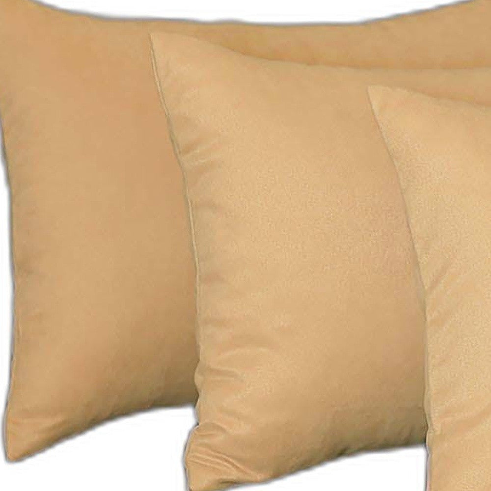 Set Of Four 12" X 20" Beige Polyester Zippered Pillow Cover-2