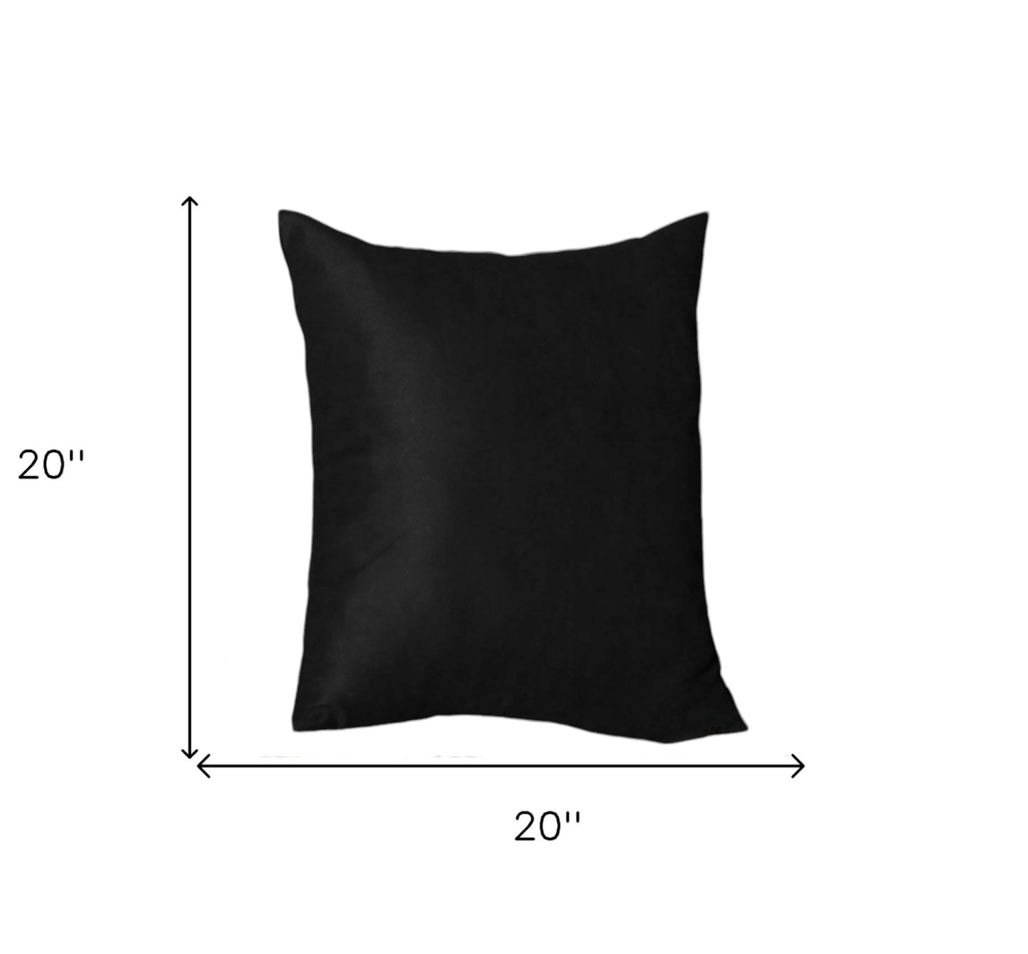 Set of Four 20" Black Fabric Throw Pillow Covers-4