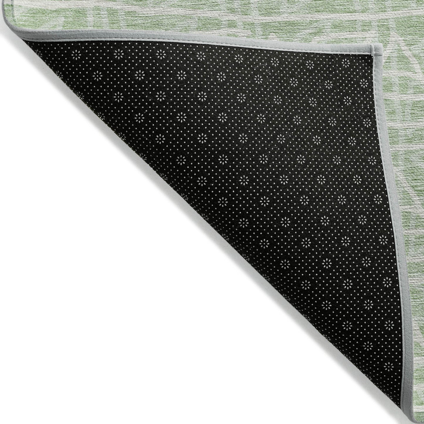 8' X 10' Mint Green Artichoke Green And Ivory Geometric Washable Indoor Outdoor Area Rug-2