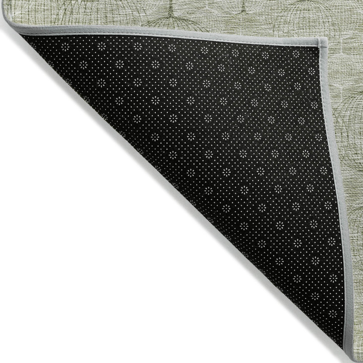 8' X 10' Artichoke Green And Ivory Geometric Washable Indoor Outdoor Area Rug-2