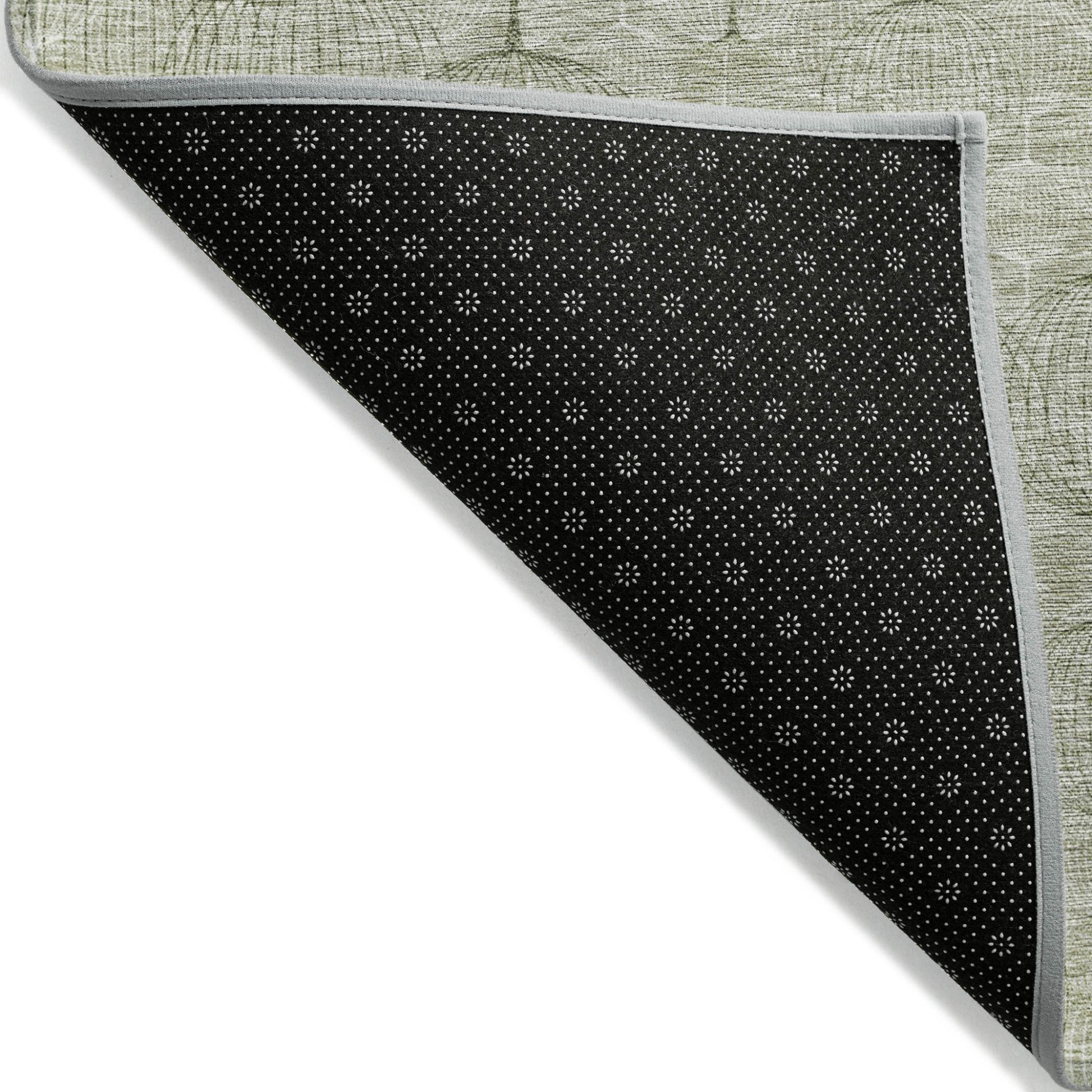 8' X 10' Artichoke Green And Ivory Geometric Washable Indoor Outdoor Area Rug-2